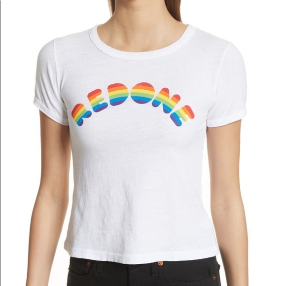 Re/Done Rainbow Tee - Picture 1 of 6